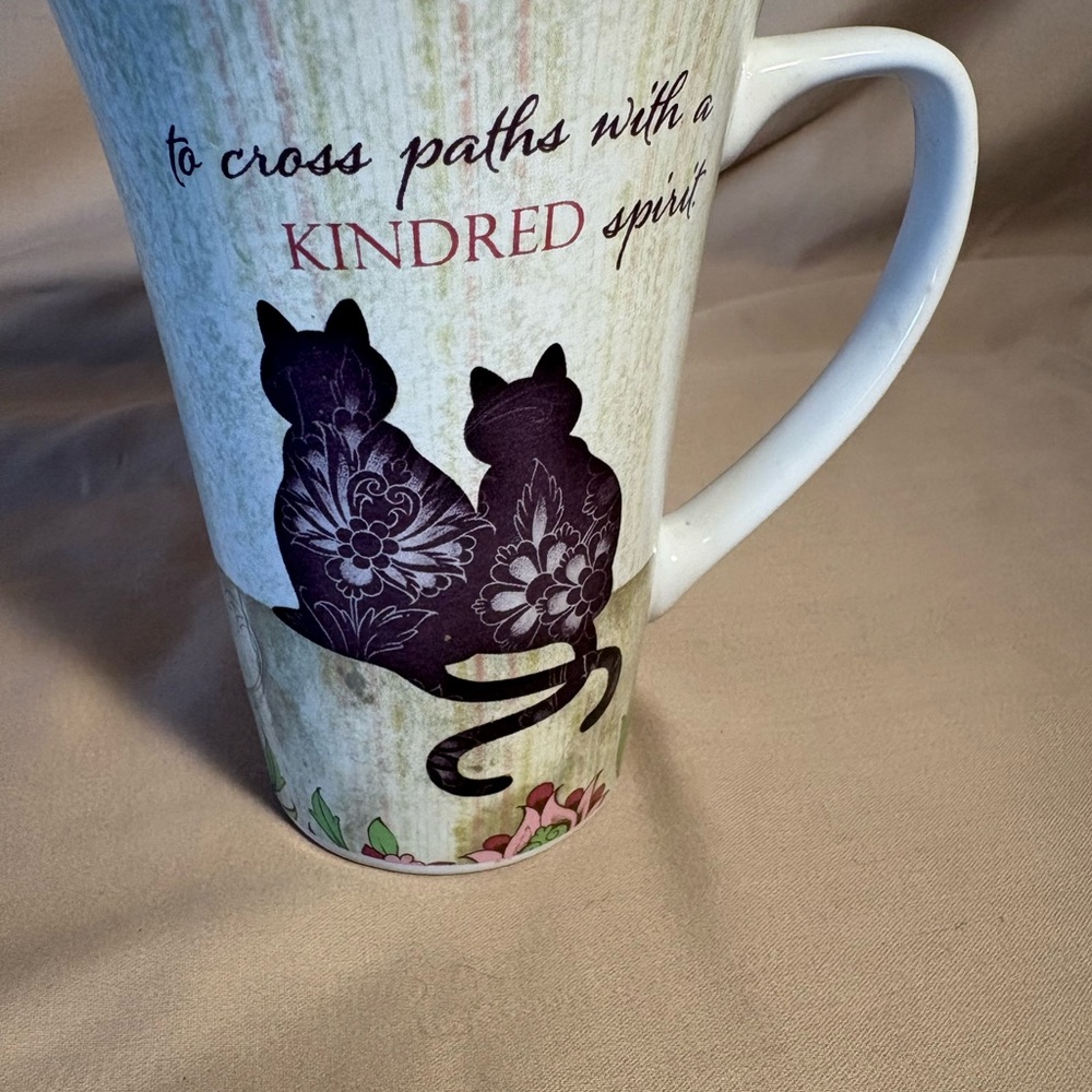 Kindred Spirit Cat Mug - White and Black